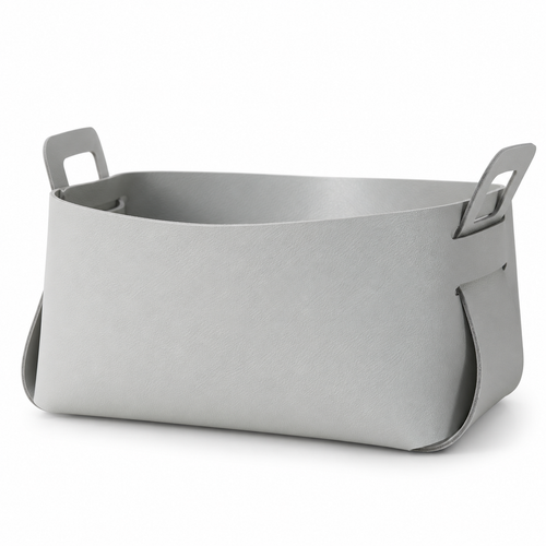 Gray Nordic-Style Foldable Storage Basket