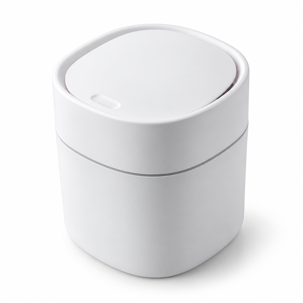 White Nordic Mini Desktop Trash Can