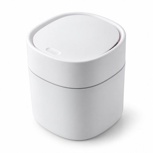 White Nordic Mini Desktop Trash Can