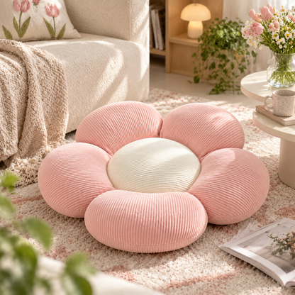 Pink Flower Cushion with White Center