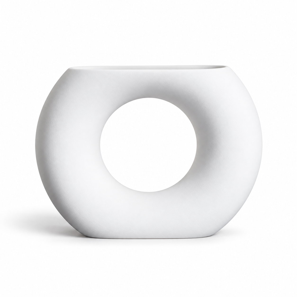 Cloud Ring White Ceramic Vase