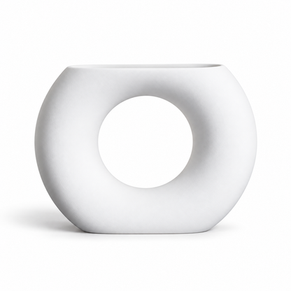 Cloud Ring White Ceramic Vase