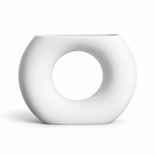 Cloud Ring White Ceramic Vase