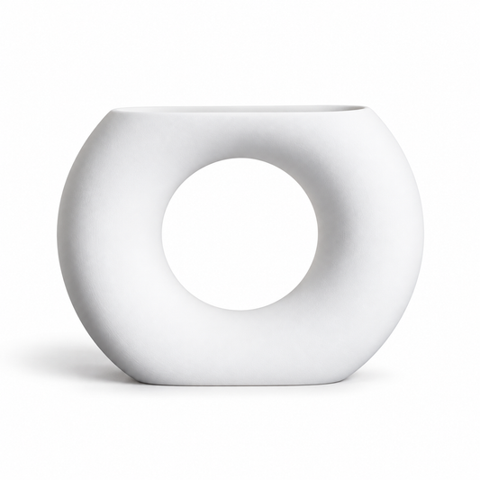 Cloud Ring White Ceramic Vase